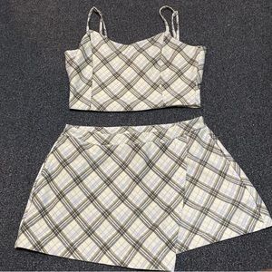 2pc Set crop tank and skirt shorts